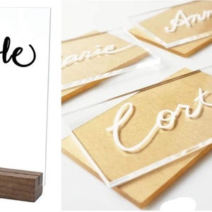 60 formes vierges acryliques transparentes découpées au laser pour les panneaux de bienvenue ou de table de mariage, les cartes de sièges et les numéros Livre d’or Événements d’anniversaire DIY
