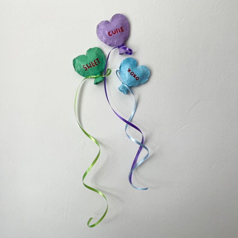 Heart Balloon Wall Art Pastel Colourful Quirky Home Decor Etsy UK