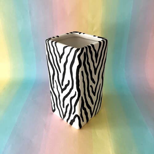 Zebra Ceramic Vase Black & White Vase Hand Crafted Etsy UK