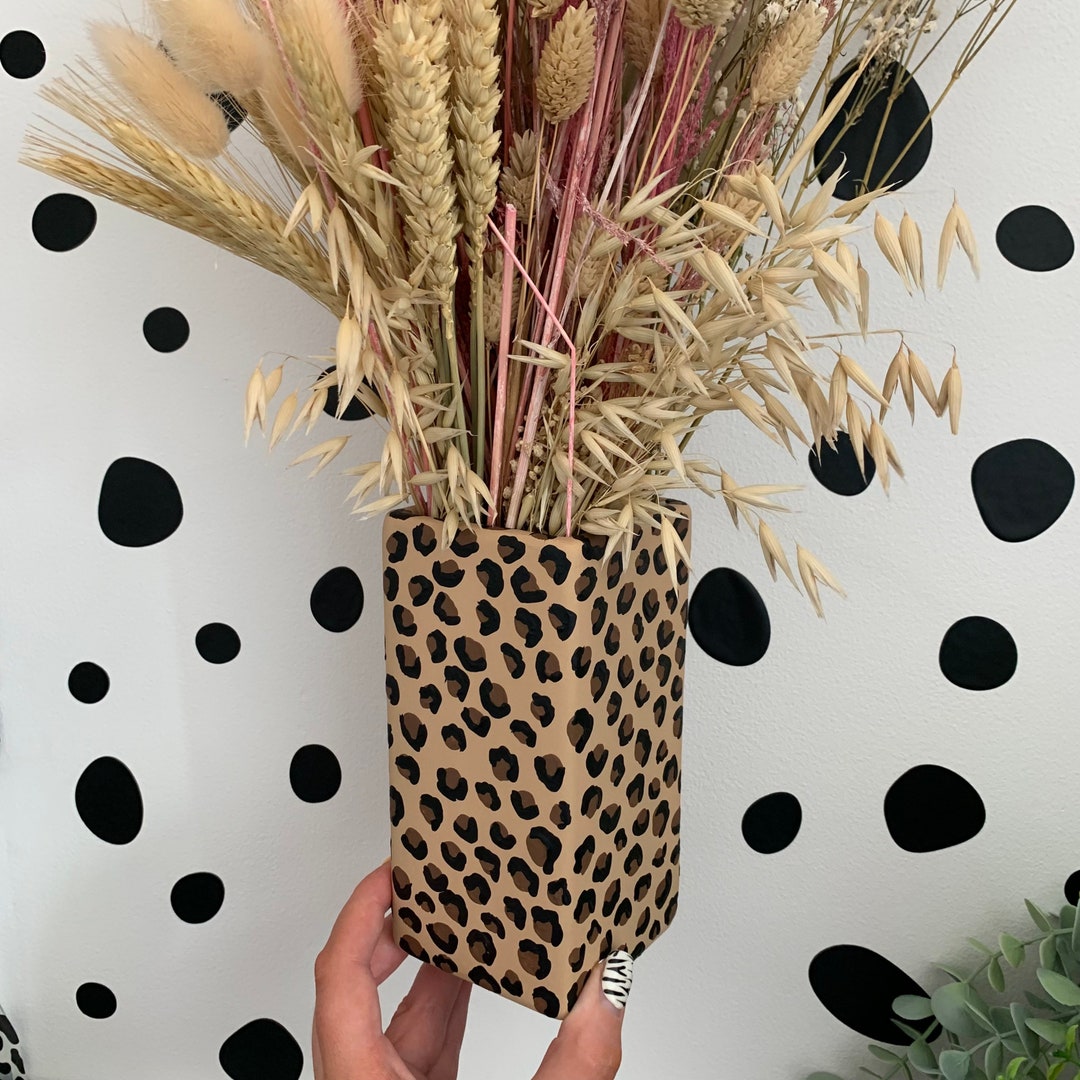 Leopard Print Ceramic Vase Hand Painted Funky Vase - Etsy