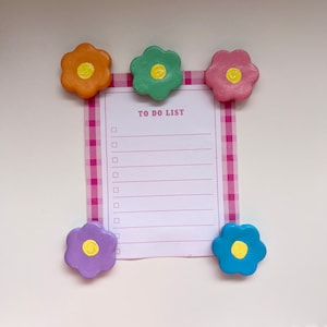 Flower Magnets Set of 5 Fridge Magnets, Kitchen Decor, Locker Magnets
