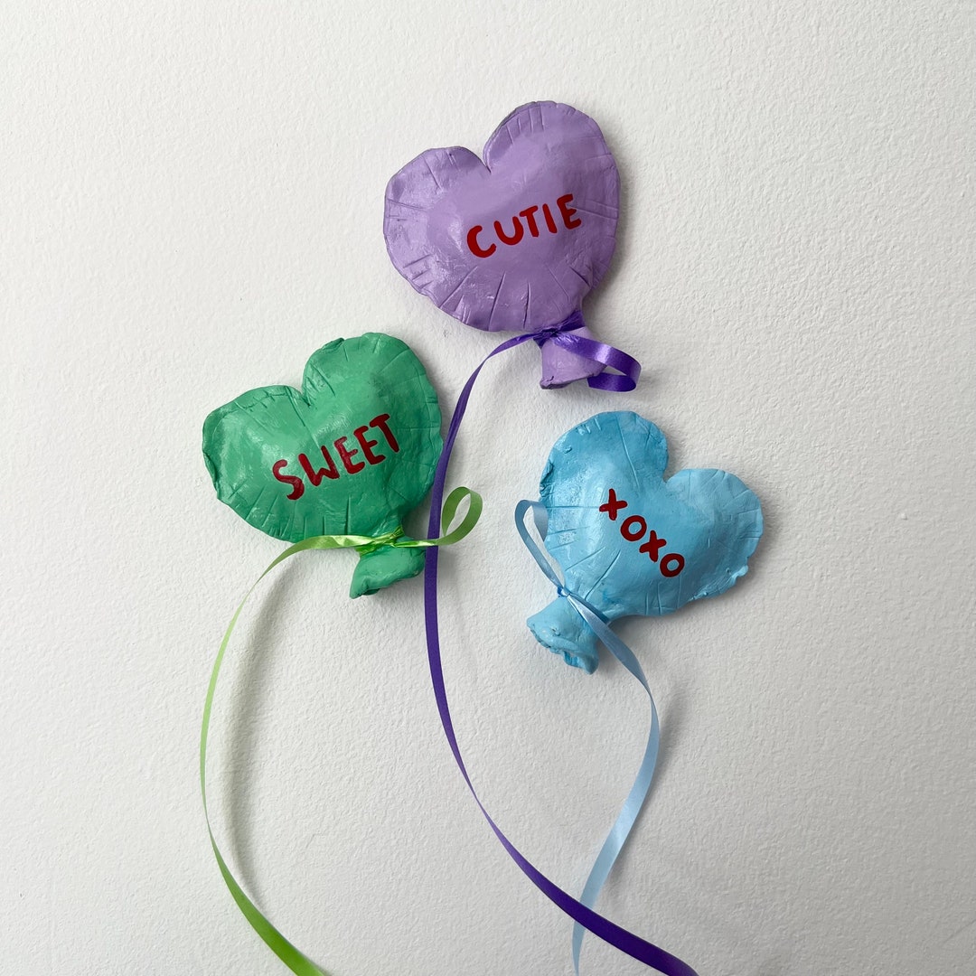 Heart Balloon Wall Art Pastel Colourful Quirky Home Decor Etsy UK