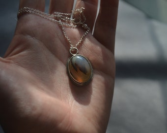 Dendritic Agate Pendant || Bezel Setting || Silver 925