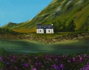 Scottish dreams "Little Cottage Glen Coe Scotland" Fine print on canvas by Susanne Klimt