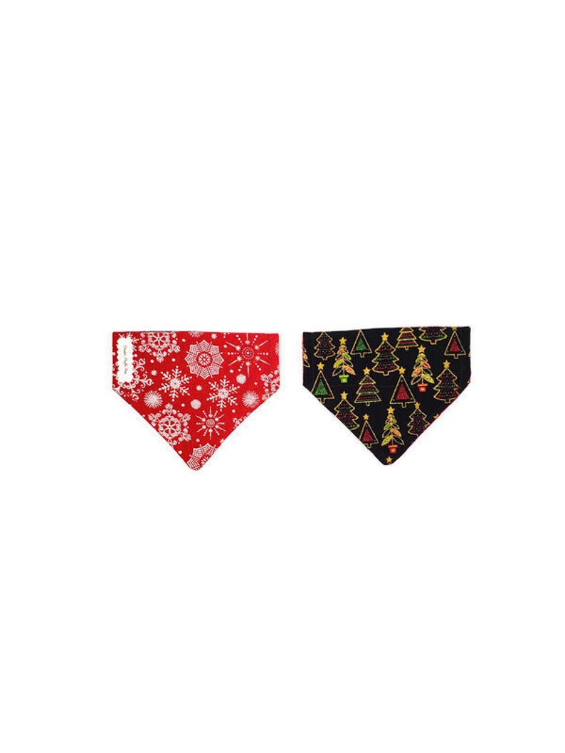 Christmas Trees Snowflakes Reversible Bandana Double-sided No-tie ...