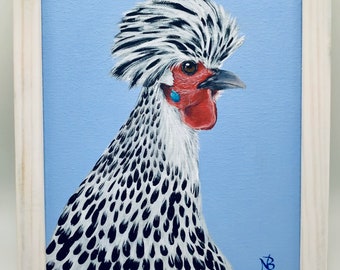 Victoria the Appenzeller Spitzhauben Hen Chicken Painting