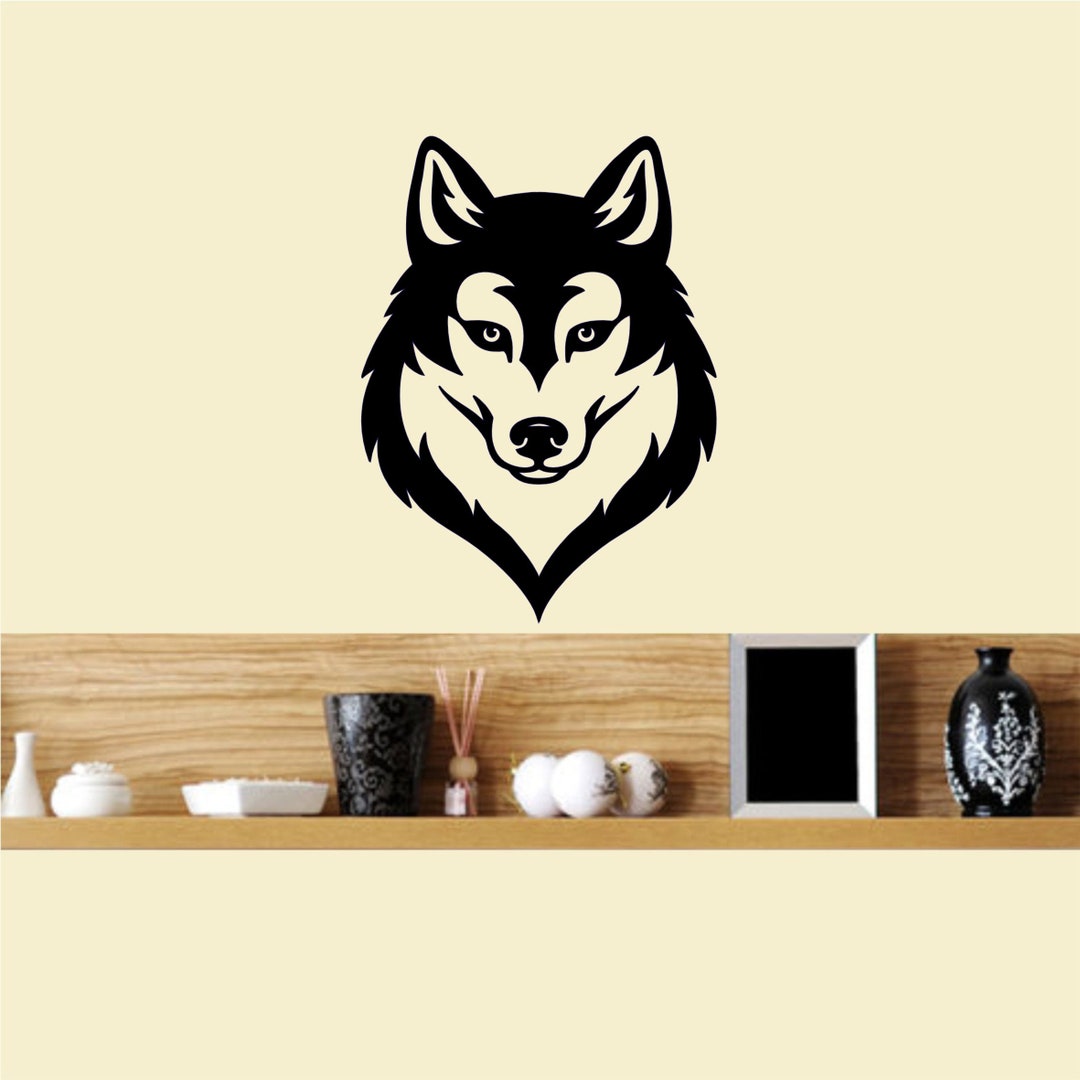 Wolf Head Vinyl Decal Sticker Wall Art Laptop Sticker Nature - Etsy