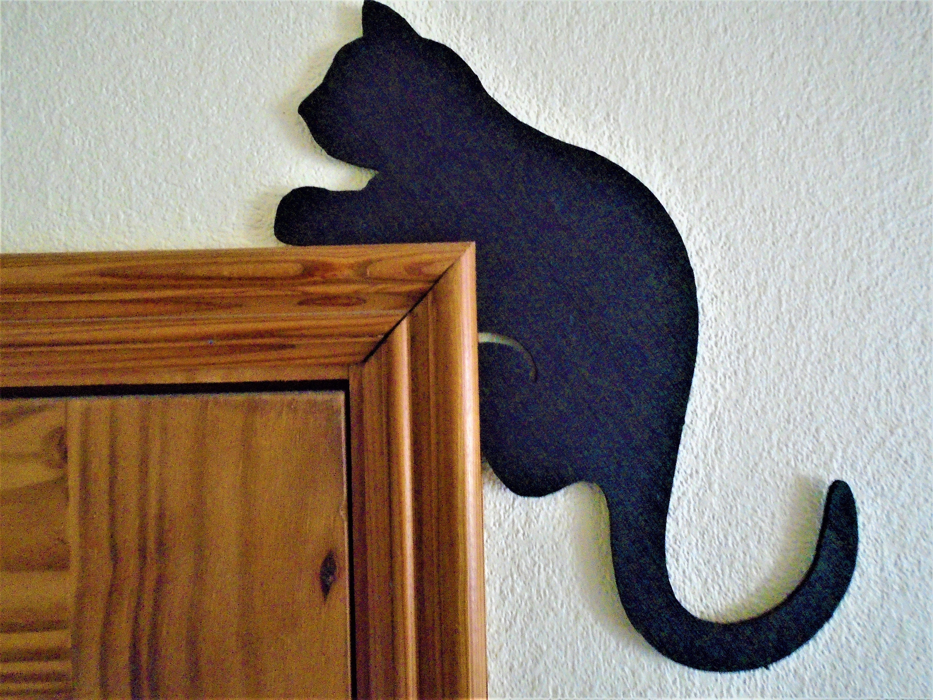 Door Frame or Picture Frame Black Cat Door Topper Topper Frame Black Cat Silhouette best gift for cat owners mdf decor wall For her