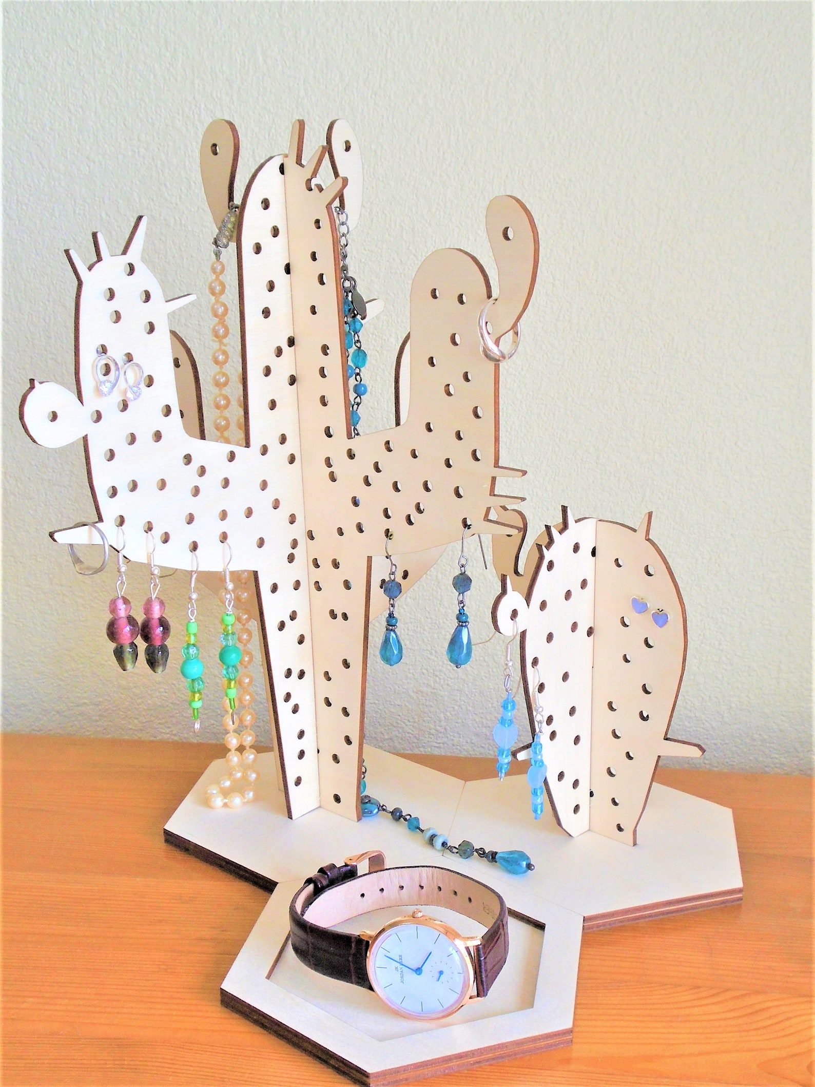 Cacti wooden jewellery stand jewellery organiser earrings Etsy