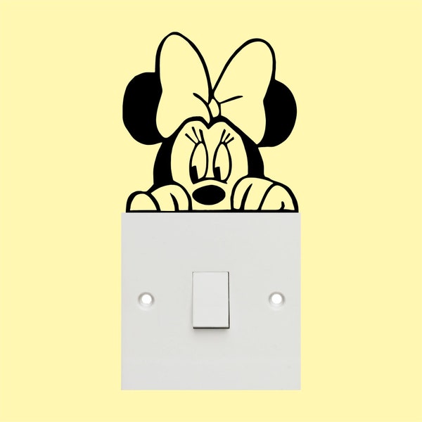 Minnie Mouse Light Switch sticker- wall art decal sticker decorazione adesivo in vinile arredamento per la camera dei bambini simpatico topo