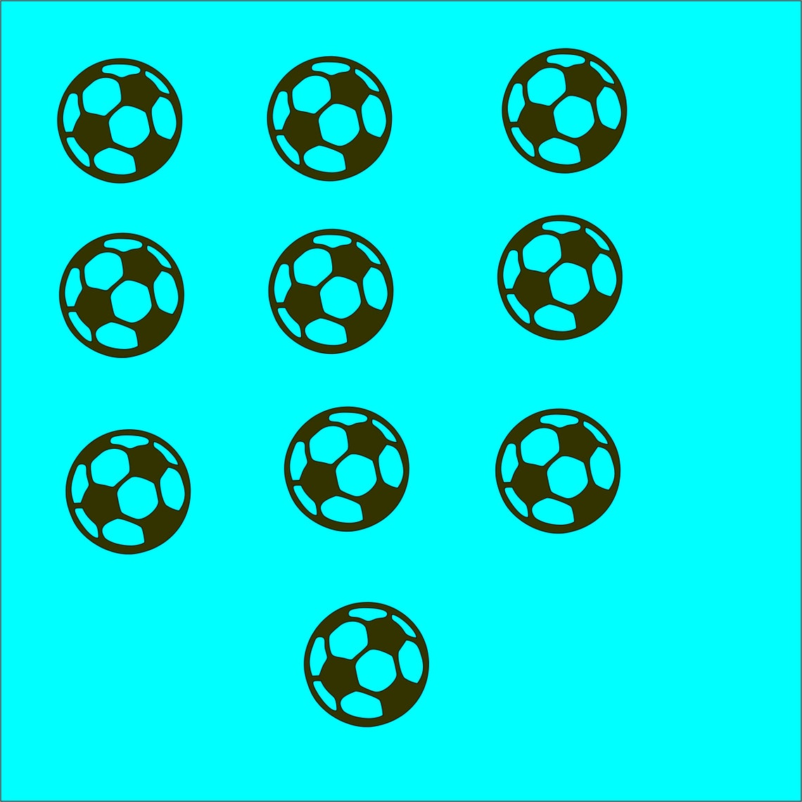 Football Wall Decal Stickers Pack of 10 3 Sizes Available 10 Etsy