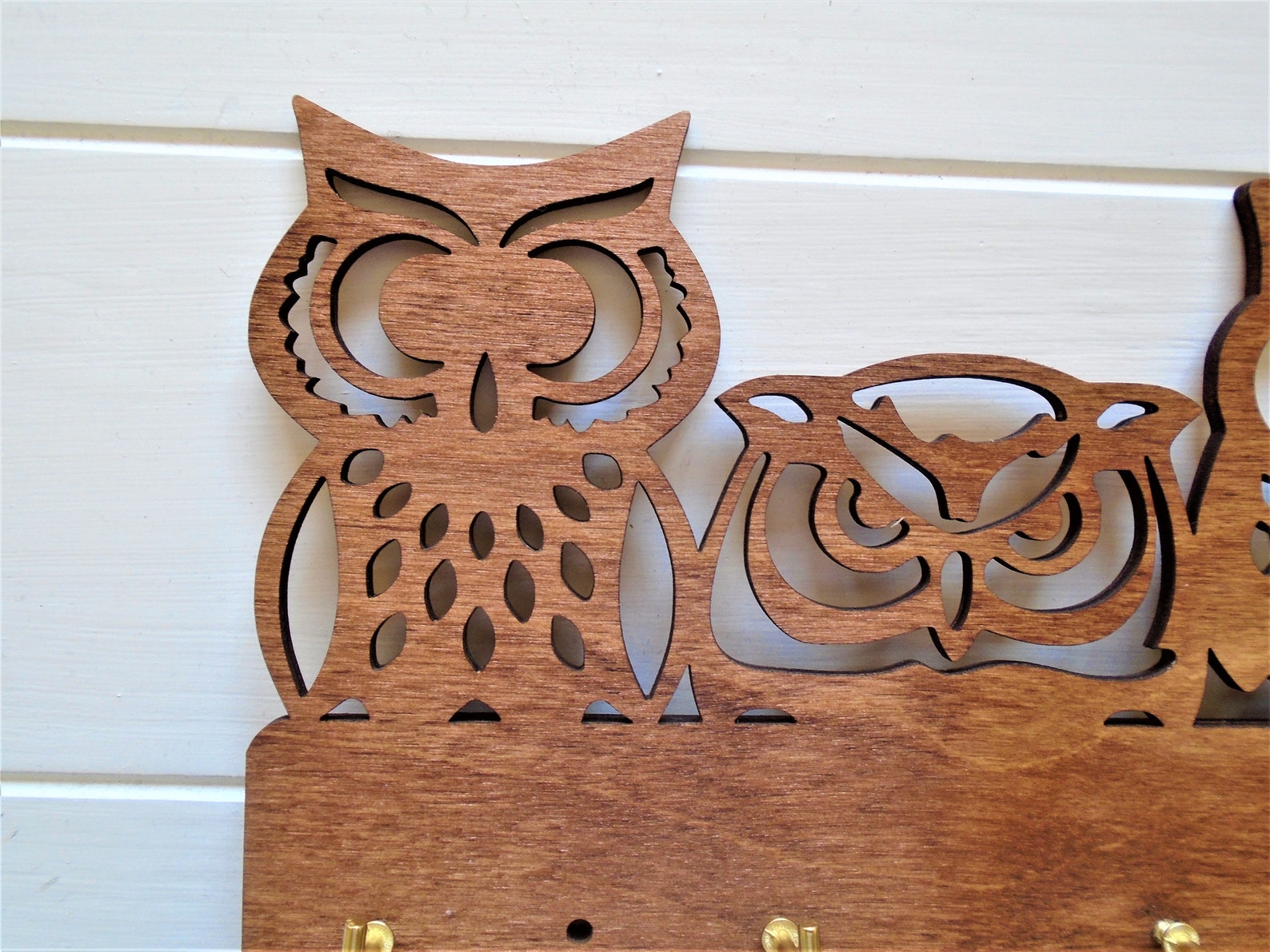 Wooden Owl Key Holder Laser Cut Complete With 5 Hooks New Etsy