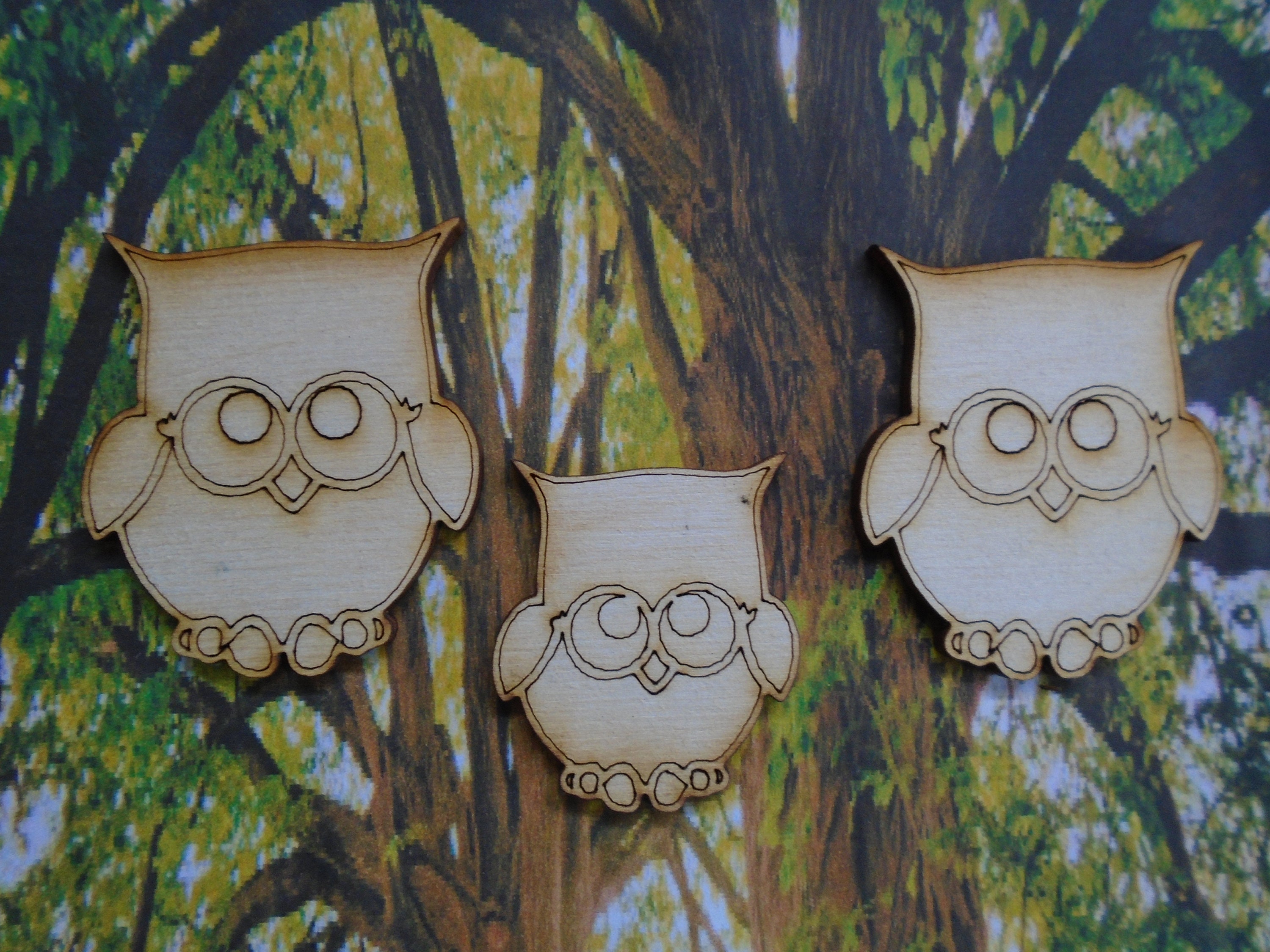 Owl Wooden Craft Shape 50 x 45mm pack of 10 3mm Mdf Wood 