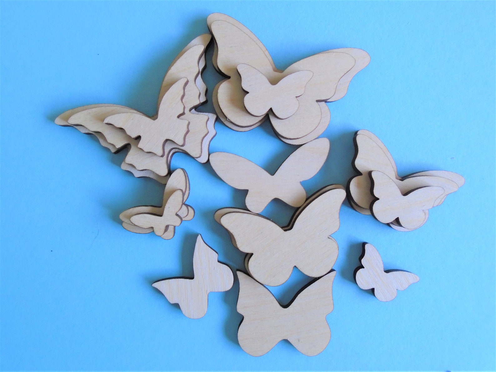 Butterfly Craft Shapes Wooden Mixed Size Pack of 20 Scrap Etsy