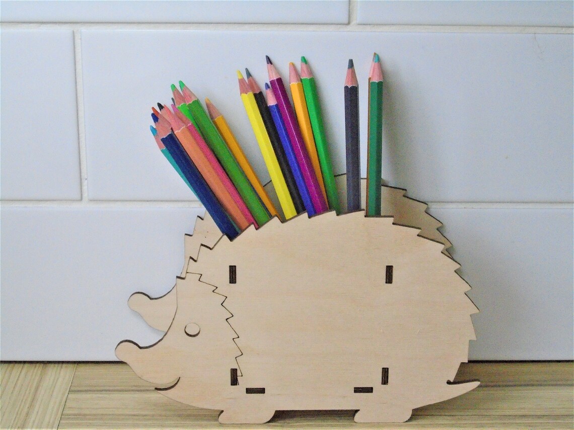 Hedgehog Pen/pencil Holder wooden Self Assembly Desk Etsy
