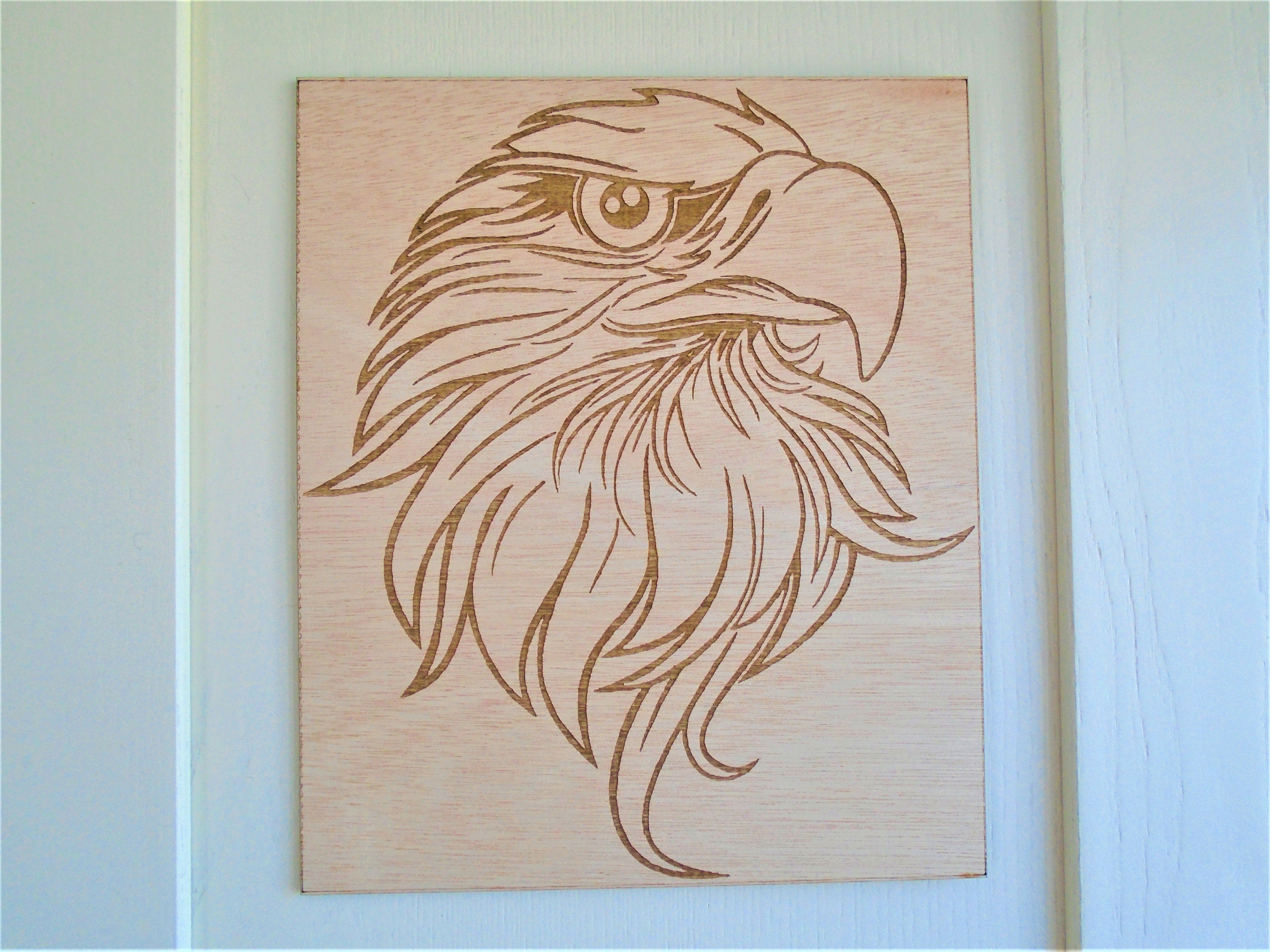Eagle Laser Engraved and cut wall art 3 mm plywood decor Etsy