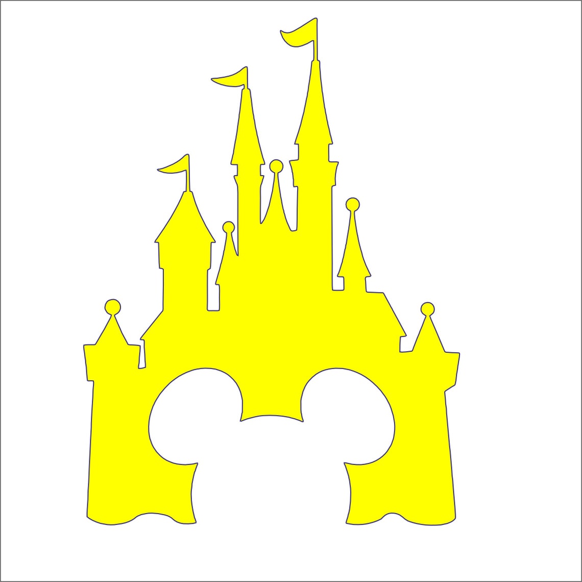Mickey and Disney Castle vinyl decal sticker wall art window Etsy