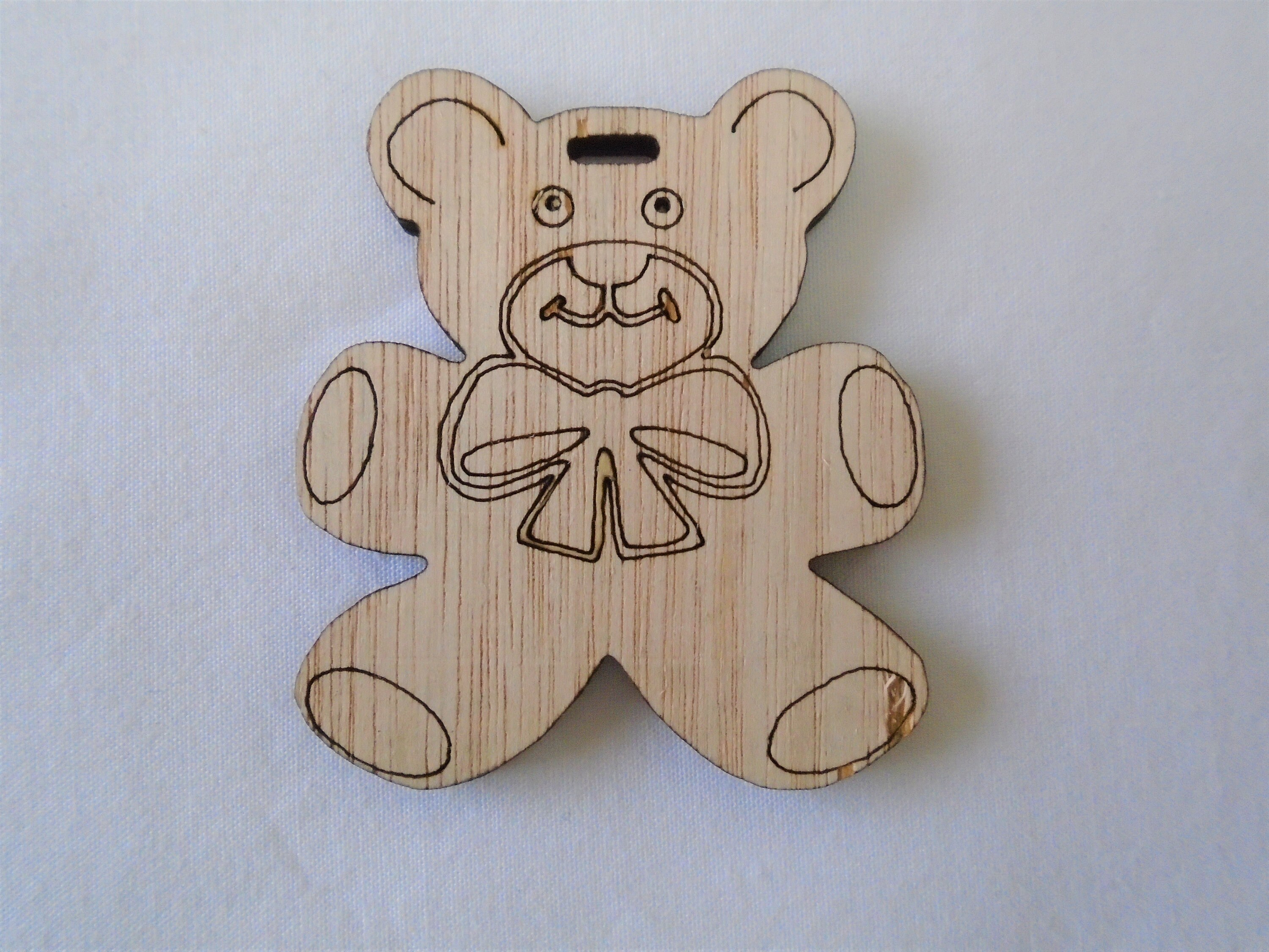 Wooden Teddy Bear shapes laser cut and engraved craft baby Etsy