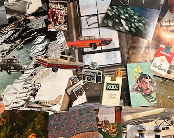 Mystery Collage Bundle, Vintage & Modern Magazine Clippings, 80 Pieces