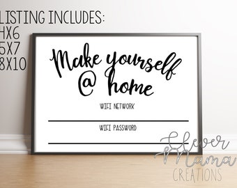 Make Yourself At Home Guest Room Wifi Password Printable Sign / Wifi Password Printable / Guest Room Printable Sign / Wifi Password Sign