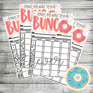 Donut You Want to Play Bunco? Scoresheets
