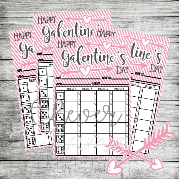 Happy Galentine's Day Bunco Scoresheet