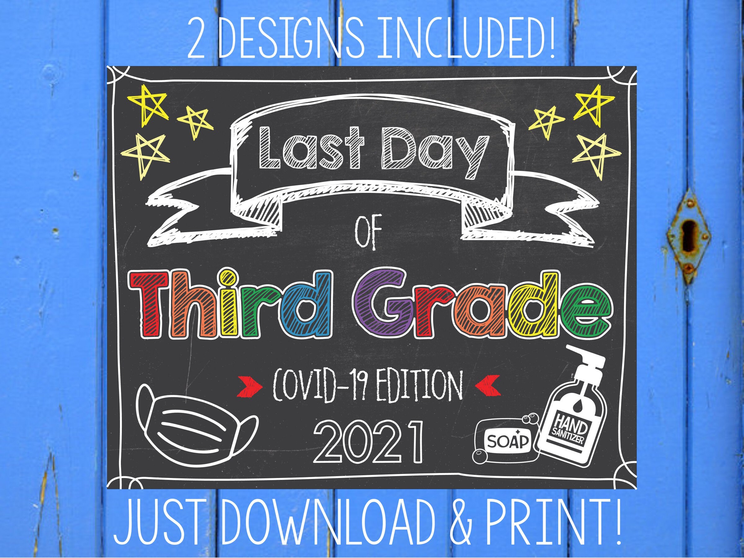 Last Day of School Sign Third Grade, Distance Learning Last Day Sign,…
