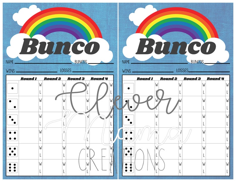 Retro Rainbow Bunco Score Cards Retro Rainbow Bunco Retro Rainbow Bunco Score Sheets