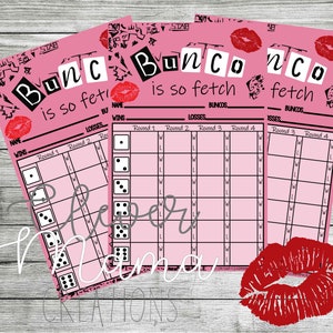Mean Girls Bunco Score Sheets / Mean Girls Bunco / Burn Book Bunco