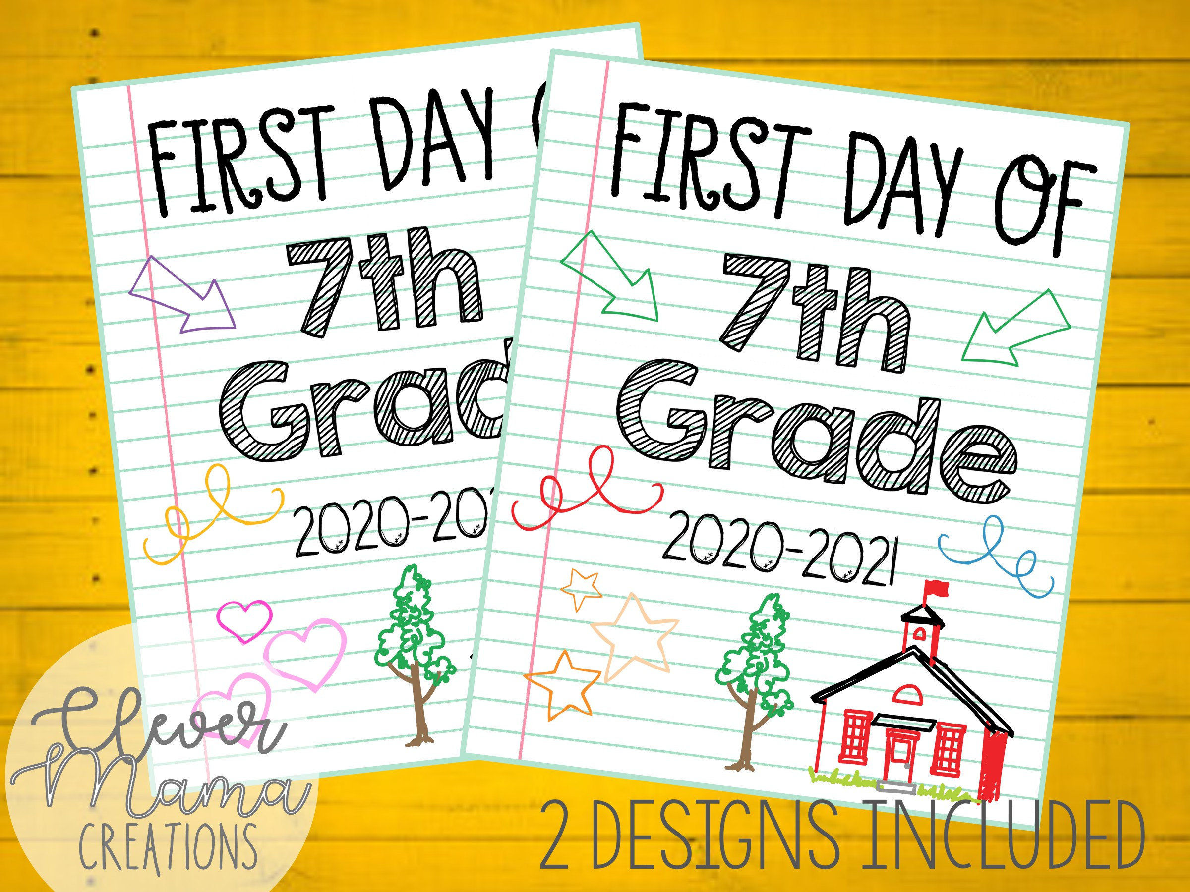 First Day of School Sign Seventh Grade
