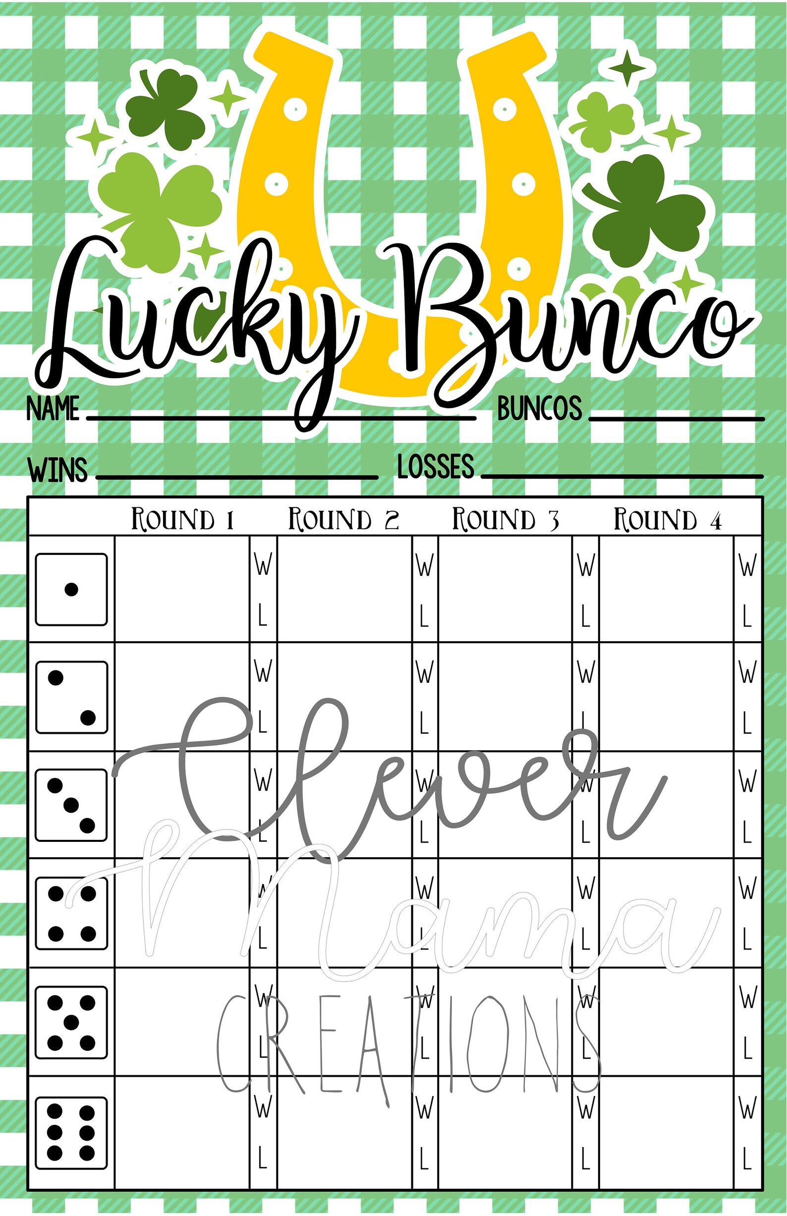 st patricks day bunco score sheet template