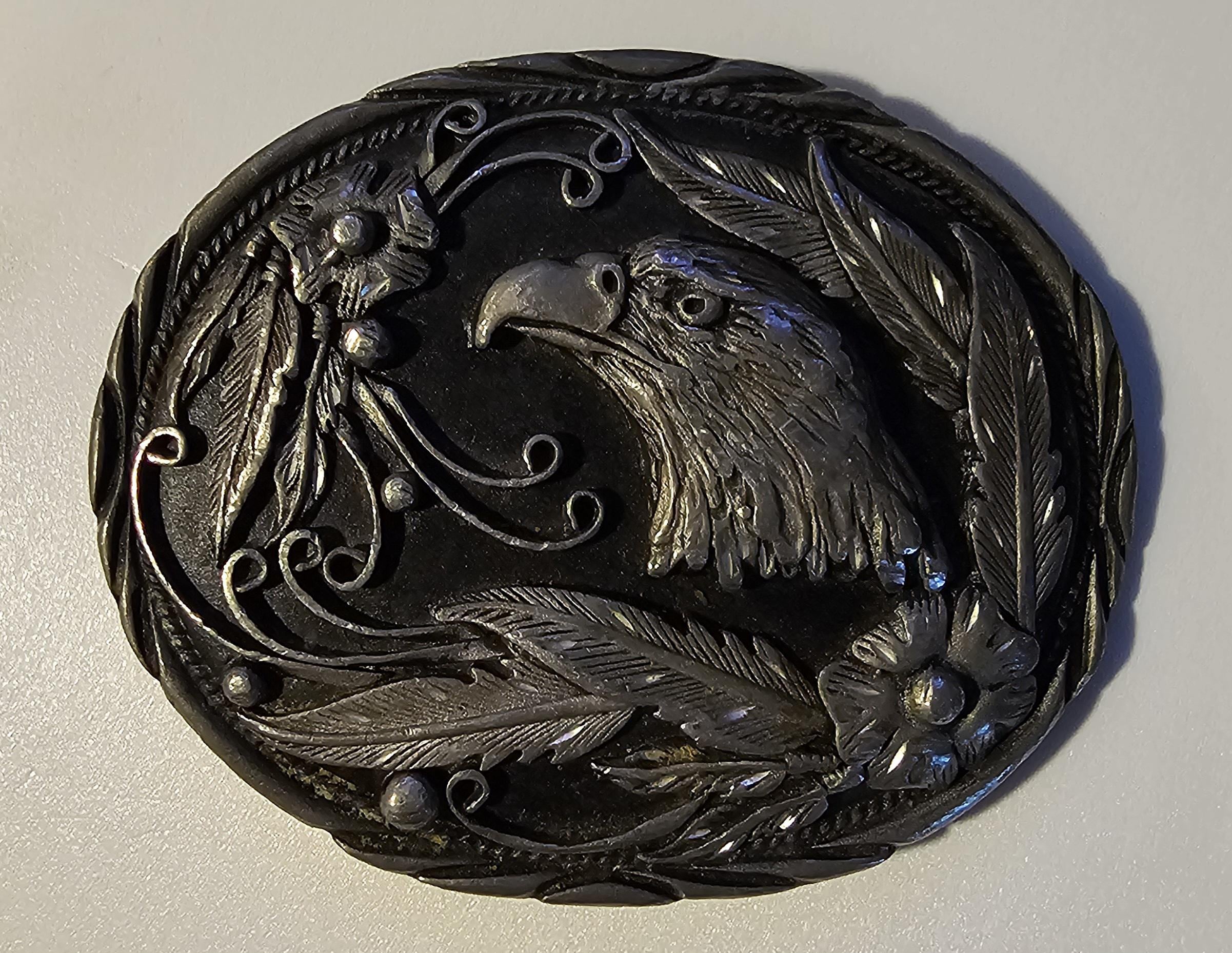 小物 Belt Buckle - SSI  1980s madeinUSA Vintage Native American Belt Buckle SSI Western Buffalo