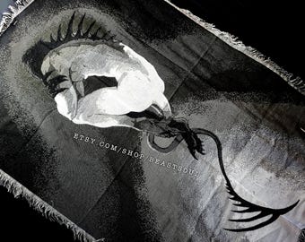 Dour Demon - Decorative Woven Tapestry Blanket