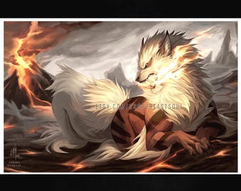 FIRE FANG (Pokemon Arcanine; Art Print)