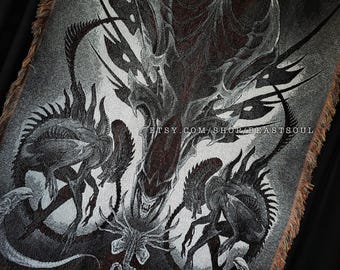 Xenomorph Queen Romulus Decorative Woven Tapestry Blanket