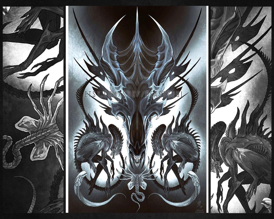 MOTHER Xenomorph Alien Queen (art Print, Foil Print) - Etsy