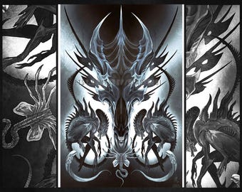 MOTHER Xenomorph Alien Queen (Art Print, Foil Print)
