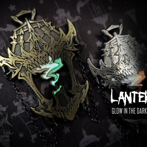 Haunted Lantern Glow in the Dark Chained Pins