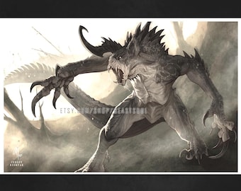 WASTELAND (Fallout Deathclaw Art Print)