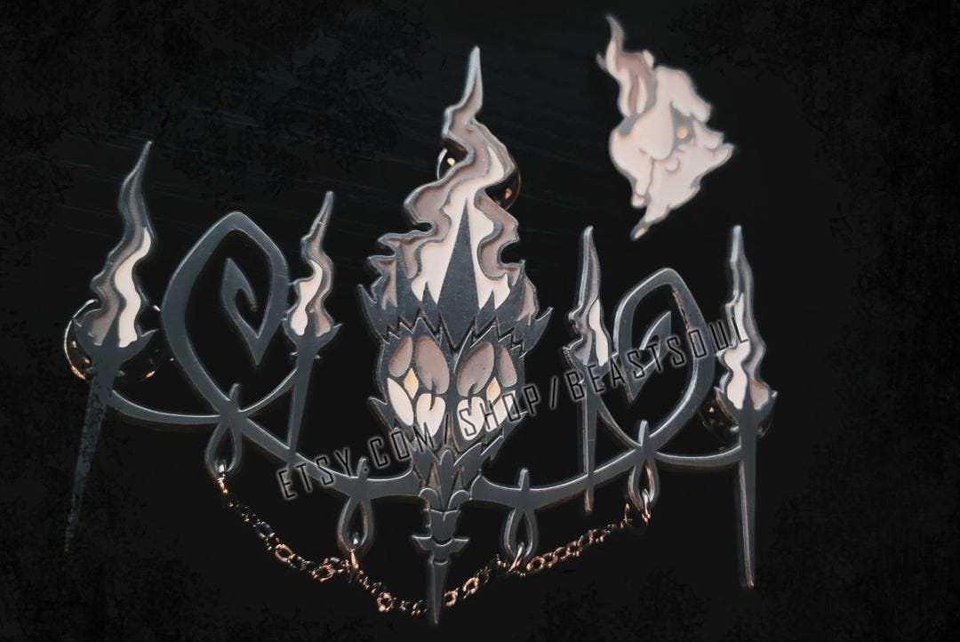 Chandelure Litwick Pokemon Gothic Glow in the Dark Enamel Pins