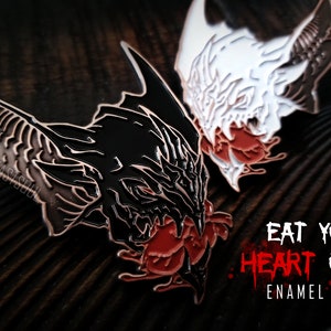 Eat Your Heart Out Vampire Bat Horror Pin Set
