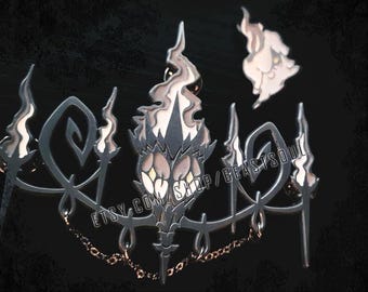 Chandelure Litwick Pokemon Gothic Glow in the Dark Enamel Pins