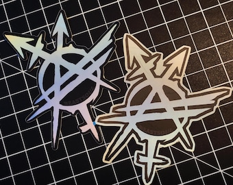 TRANS ANARCHY LGBTQ+ Rainbow Metallic Punk Sticker
