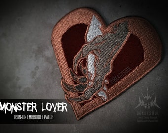 Monster Lover Hand Holding Terato Iron-On Embroider Patch