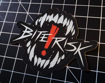BITE RISK Metallic Punk Horror Sticker