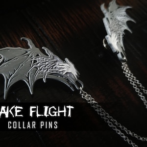 TAKE FLIGHT Horror Wing Collar Pins