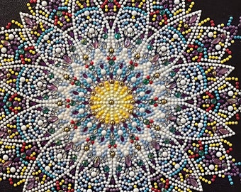 Luminous Mandala, Diamond Art Painting, 10x10", FRAMED, FINISHED PRODUCT