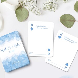 Wedding Playing Cards Fun Table Advice Game Keepsake Printable