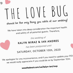 DIGITAL DOWNLOAD &amp; Print, Postponed Wedding Card Announcement, Editable ...