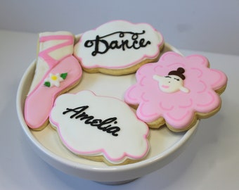 Dance Recital Cookies, Personalized Ballerina Gift Box